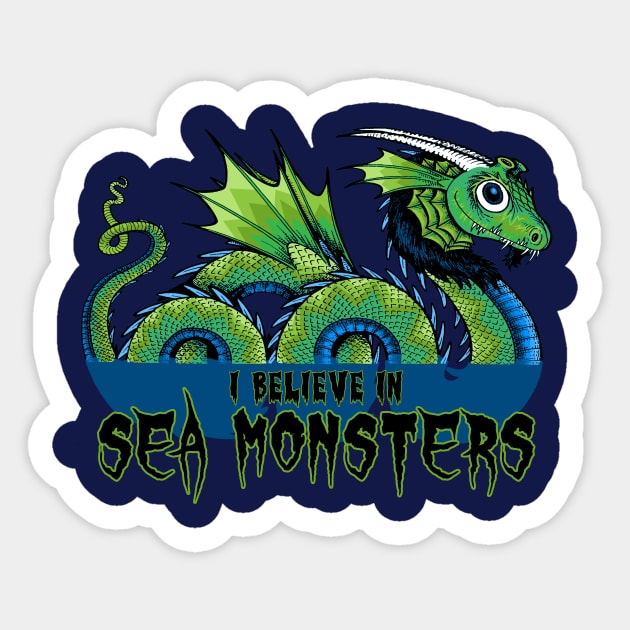 I Believe in Sea Monsters Sticker by inkninja
